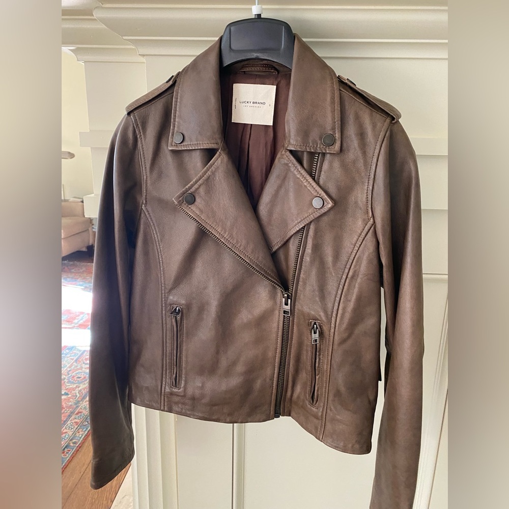Lucky classic leather Moto jacket NWT